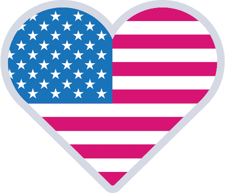 Heart with USA flag decoration
